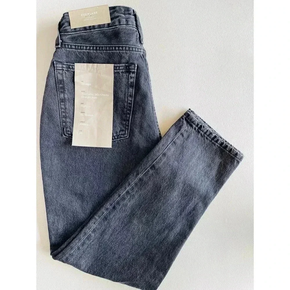 Everlane The Curvy 90’s Cheeky Straight Jean size 28 in washed black NWT - Picture 7 of 9